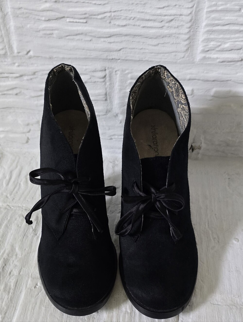 Xhilaration Black Lace-Up Ankle Booties
